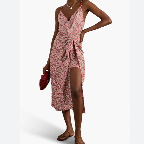 Vix Paula Hermanny Asha Gisa Wrap-Effect Printed Voile Midi Dress - Picture 1 of 13